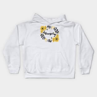 Fangirl Floral Yellow Kids Hoodie